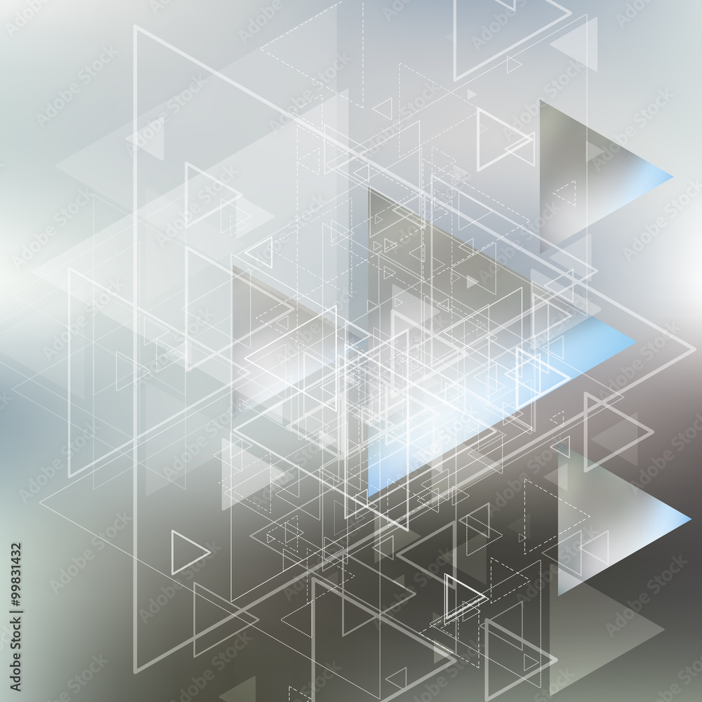Poster abstract blurred vector background with triangles, lines and dots