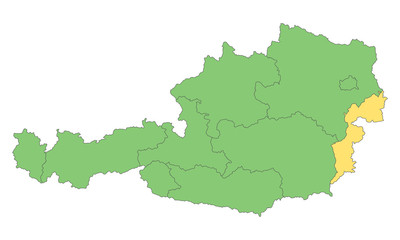 Österreich - Burgenland (Vektor in Grün)