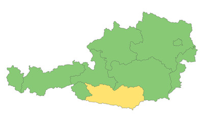 Fototapeta na wymiar Österreich - Kärnten (Vektor in Grün)