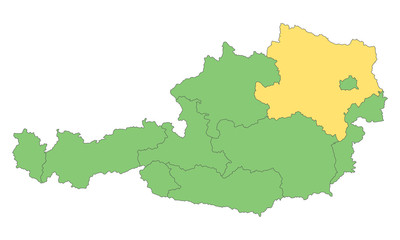 Österreich - Niederösterreich (Vektor in Grün)