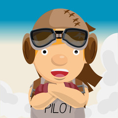 adventure man. pilot. aviation - vector