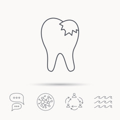 Dental fillings icon. Tooth restoration sign.