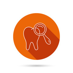 Dental diagnostic icon. Tooth hygiene sign.