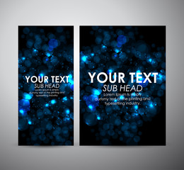 Abstract blue bokeh. business design template or roll up. Vector illustration