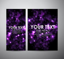 Abstract purple bokeh. business design template or roll up. Vector illustration