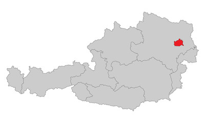 Österreich - Wien (Vektor in Rot)