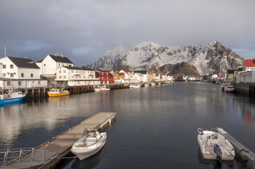 Fototapeta na wymiar Svolvaer fishing port in the Lofoten Islands