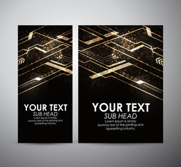 Abstract gold lights technology brochure business design template or roll up. Vector illustration.