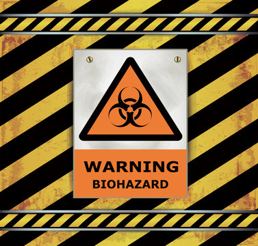 Sign caution blackboard warning biohazard vector