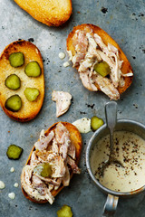 sandwich with chicken and vegetables
