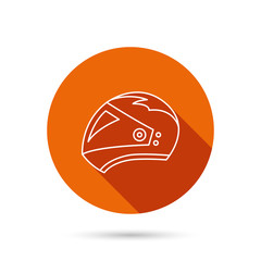 Motorcycle helmet icon. Biking sport sign.