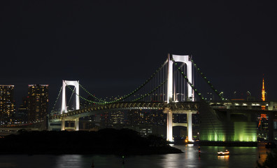 Fototapeta na wymiar The Rainbow bridge in Tokyo