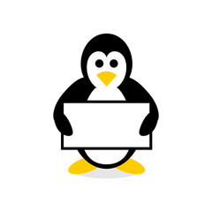 Cute Penguin Held Board