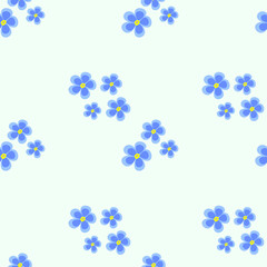 Seamless floral vector pattern. Symmetrical background with daisies on the white backdrop