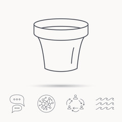 Flower pot icon. Gardening ceramic container.