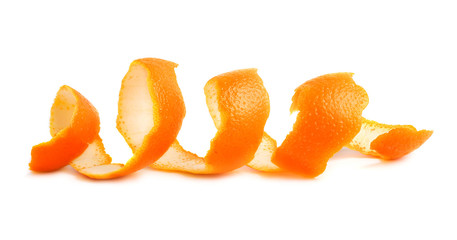 Orange peel isolated on white background