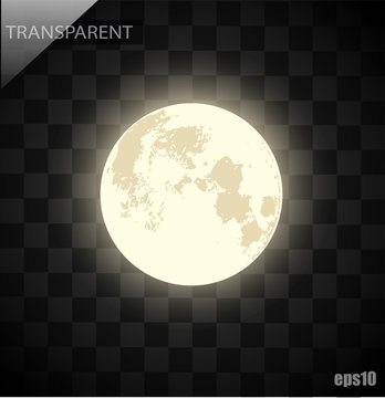 Vector moon on a transparent background