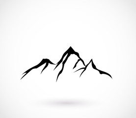 Mountain icon vector - obrazy, fototapety, plakaty