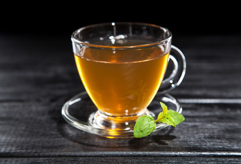 Cup of tea on dark background