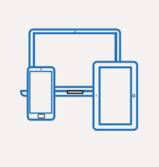 icons of smartphone, tablet and notebook