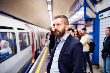 Young man in subway