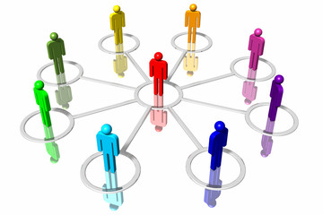 Connessione_007
Icone umane sono connesse e collegate, in modo ideale fra loro.