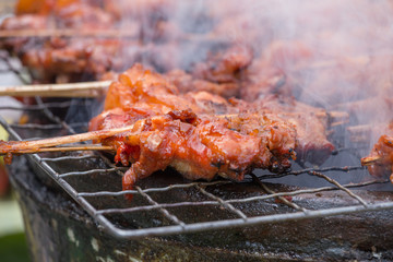 Grilled chicken with bones
