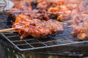 Grilled chicken with bones