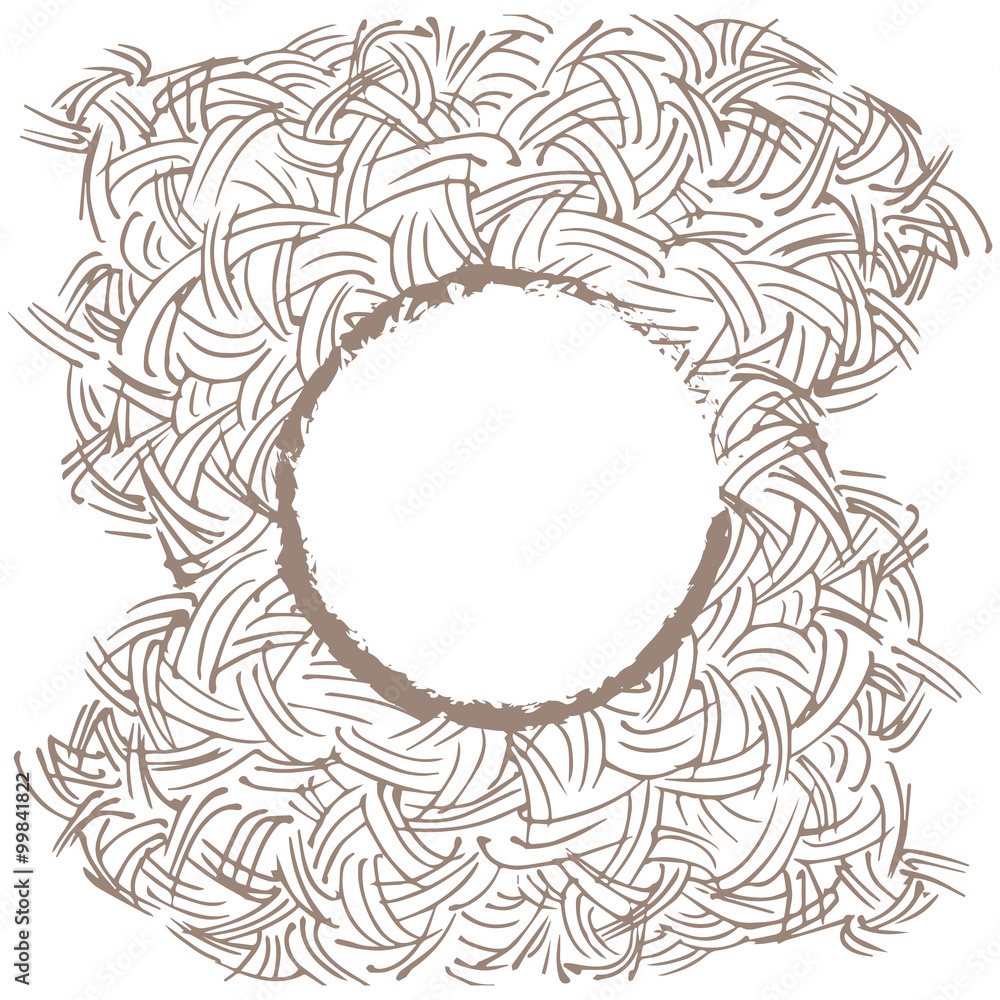 Poster hand drawn vector pattern with place for text.