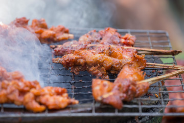 Grilled chicken with bones