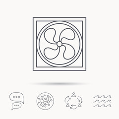 Ventilation icon. Fan or propeller sign.