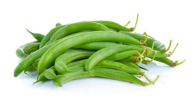 Green beans isolated on a white background