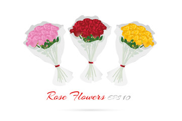 Bouquet of Roses for Valentines day (Vector eps10)