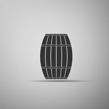 Wooden barrel.