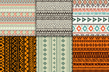 Seamless ethnic pattern set