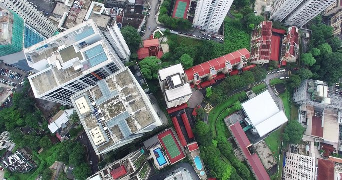 Aerial view of Kuala Lumpur city in Malaysia capital, tall buildings.