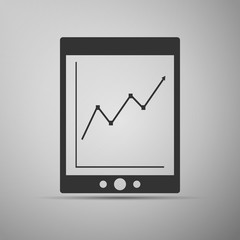 Tablet with business charts icon