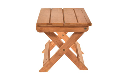 Foldable Wooden Stool Isolated On White Background