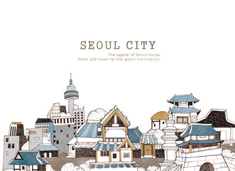 Fototapeta premium Miasto Seul i koreańska architektura