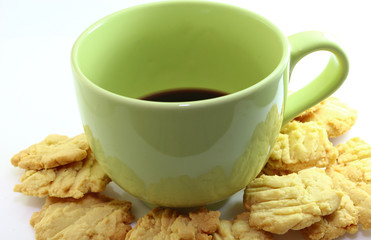 Black coffee and snack