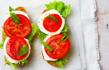 sandwiches with vegetables and cheese