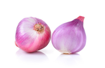 shallots on white background