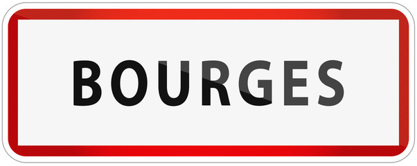 City of Bourges Traffic Sign in France Illustration