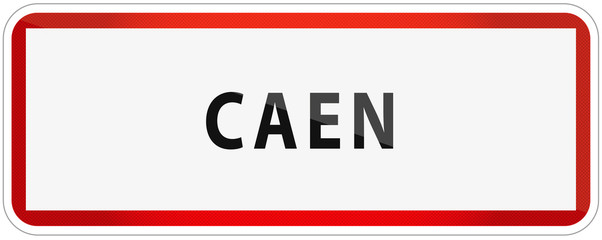 City of Caen Traffic Sign in France Illustration