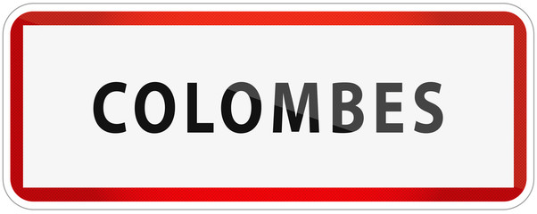City of Colombes Traffic Sign in France Illustration