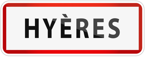 City of Hyeres Traffic Sign in France Illustration