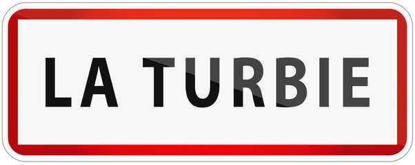 City of La Turbie Traffic Sign in France Illustration