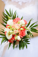 Bride holding a bouquet of flowers, wedding bouquet