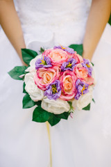 Bride holding a bouquet of flowers, wedding bouquet