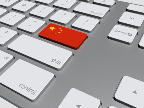 China Flag On A Computer Keyboard